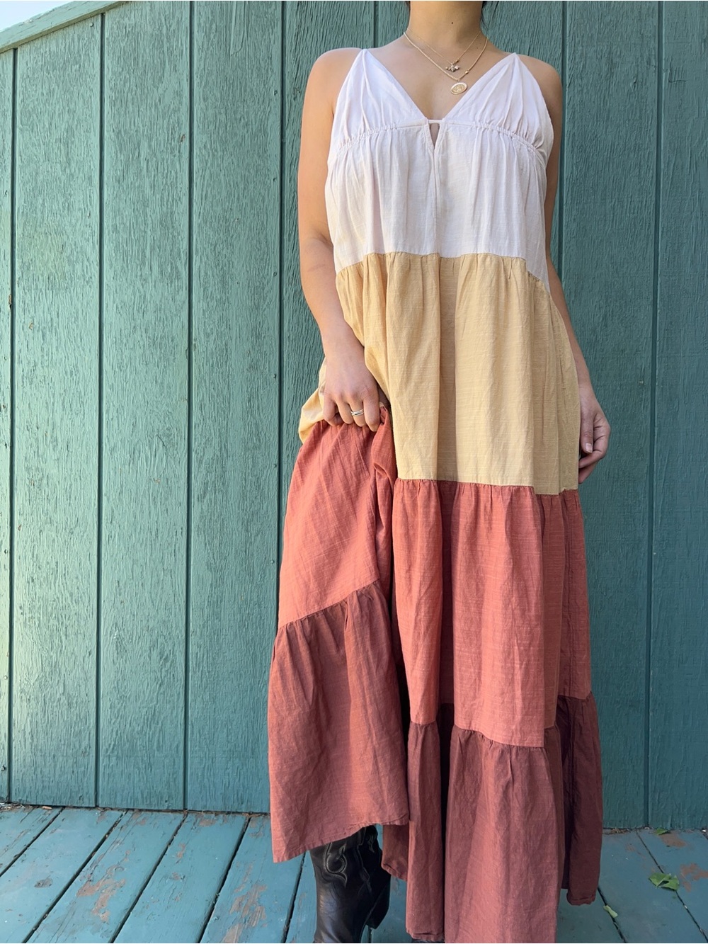 Anthropologie Raya Colorblock Maxi Dress